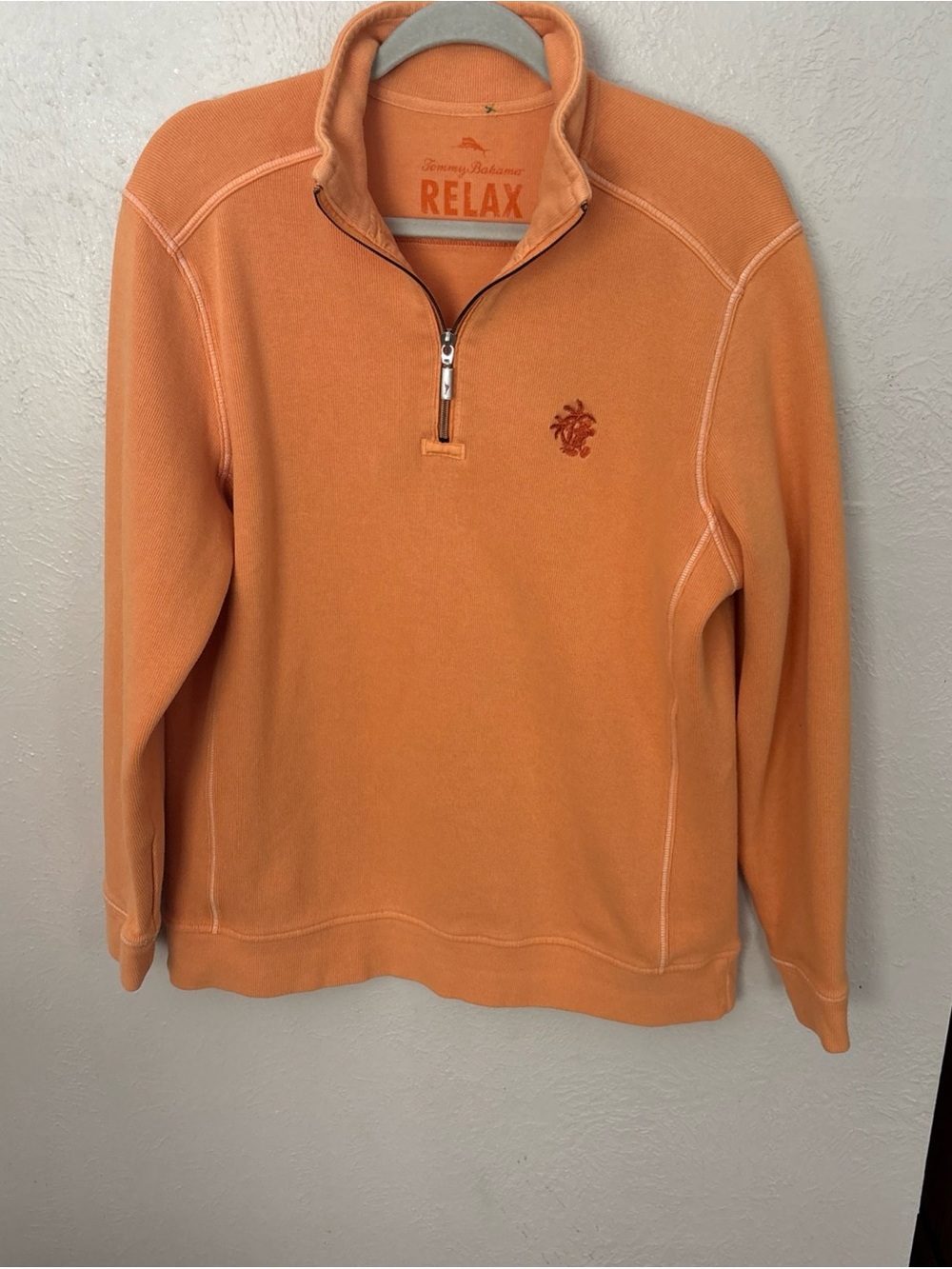 Tommy Bahama Disney Orange Half-Zip Relax Pullover Sweatshirt